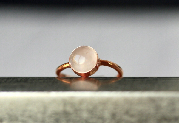 Ring Rosenquarz rosegold SterlingSilber Edelsteinring Geburtsstein Oktober